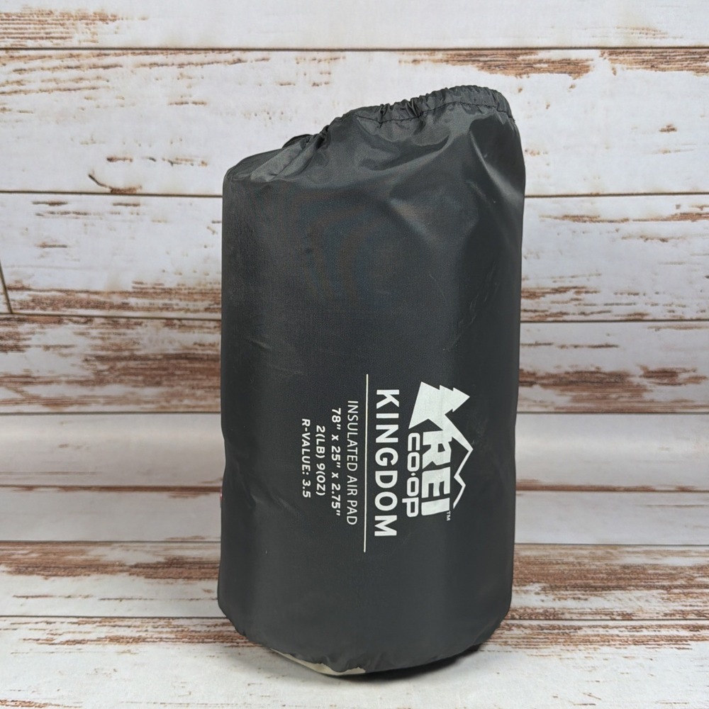 REI Kingdom Long Insulated Sleeping Air Pad 78x25 Camping Mattress Stuff Sack